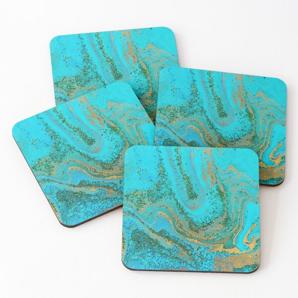 Item preview, Abstract Green Golden Fluid Art 2 designed and sold by aartidote.