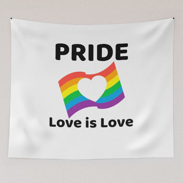 Item preview, LGBTQ+ Pride Rainbow Heart Love Design designed and sold by HolidayTees.