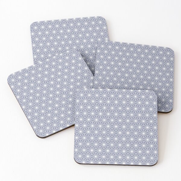Aperçu de l'œuvre Cool Grey White Asanoha - Motif traditionnel japonais créée et vendue par KinitaDesign.