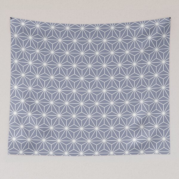 Item preview, Cool Grey White Asanoha - Japanese Traditional Pattern designed and sold by KinitaDesign.