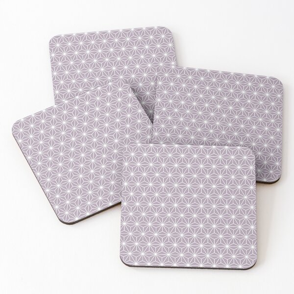 Item preview, Heliotrope Grey White Asanoha - Japanese Traditional Pattern designed and sold by KinitaDesign.