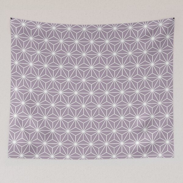 Item preview, Heliotrope Grey White Asanoha - Japanese Traditional Pattern designed and sold by KinitaDesign.