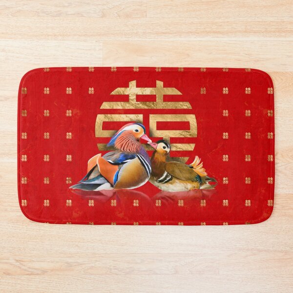 Item preview, Mandarin Ducks and Double Happiness on red designed and sold by k9printart.