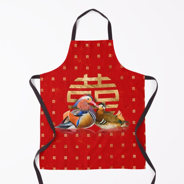 Item preview, Mandarin Ducks and Double Happiness on red designed and sold by k9printart.