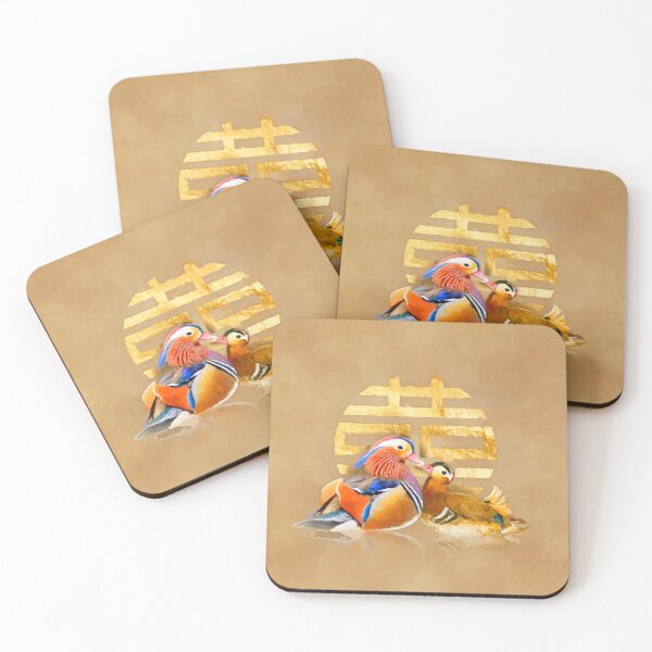 Item preview, Mandarin Ducks and Double Happiness Symbol designed and sold by k9printart.