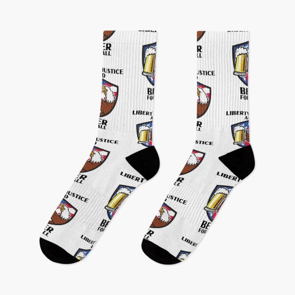 Item preview, Liberty Justice and Beer For All - American Eagle with Beer (black text)- Funny 4th of July 2022 Independence Day designed and sold by CaitU.