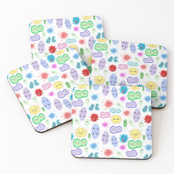 Item preview, Cute Microbes Bacteria, Virus, Ecoli, MicroBiology Seamless Pattern Sticker Pack. designed and sold by labstud.
