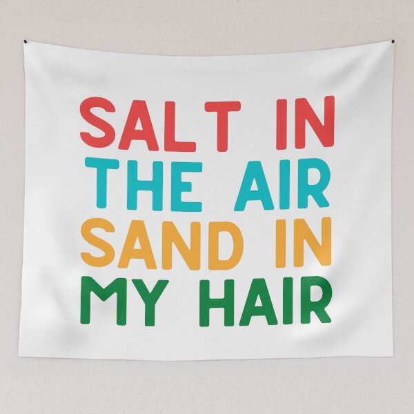 Item preview, Salt in the air, sand in my hair - happy colourful text designed and sold by yennyz.