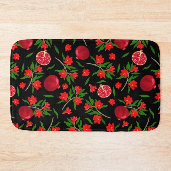 Item preview, Pomegranate fruits and flowers on black background. designed and sold by Natalya Alexandrou.