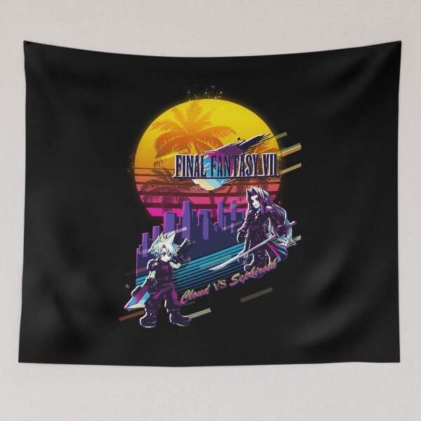 Item preview, Cloud Vs Sephiroth 80s retro Final fantasy 7 chibi designed and sold by Gabrielaxel300.