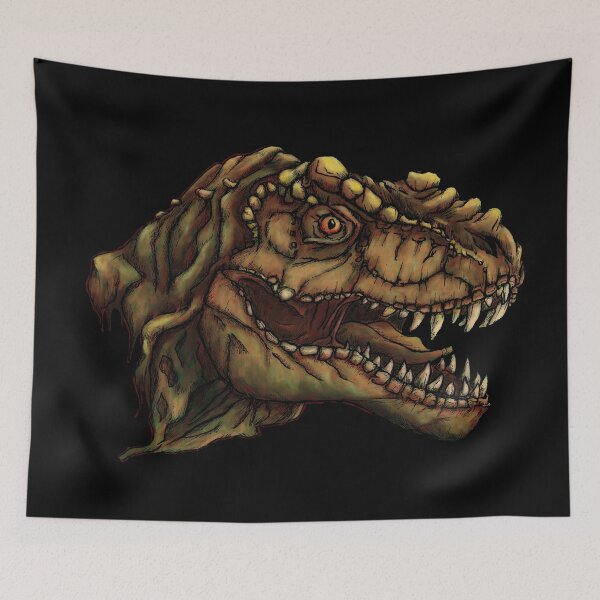 Item preview, Realistic tyrannosaurus head on black background designed and sold by NadiaChevrel.