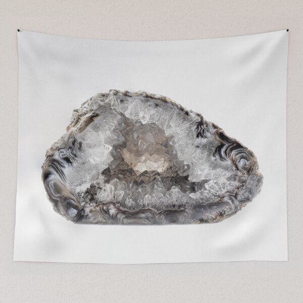 Item preview,  Amethyst white gray rock crystal cut healing stone designed and sold by wunderfamily.