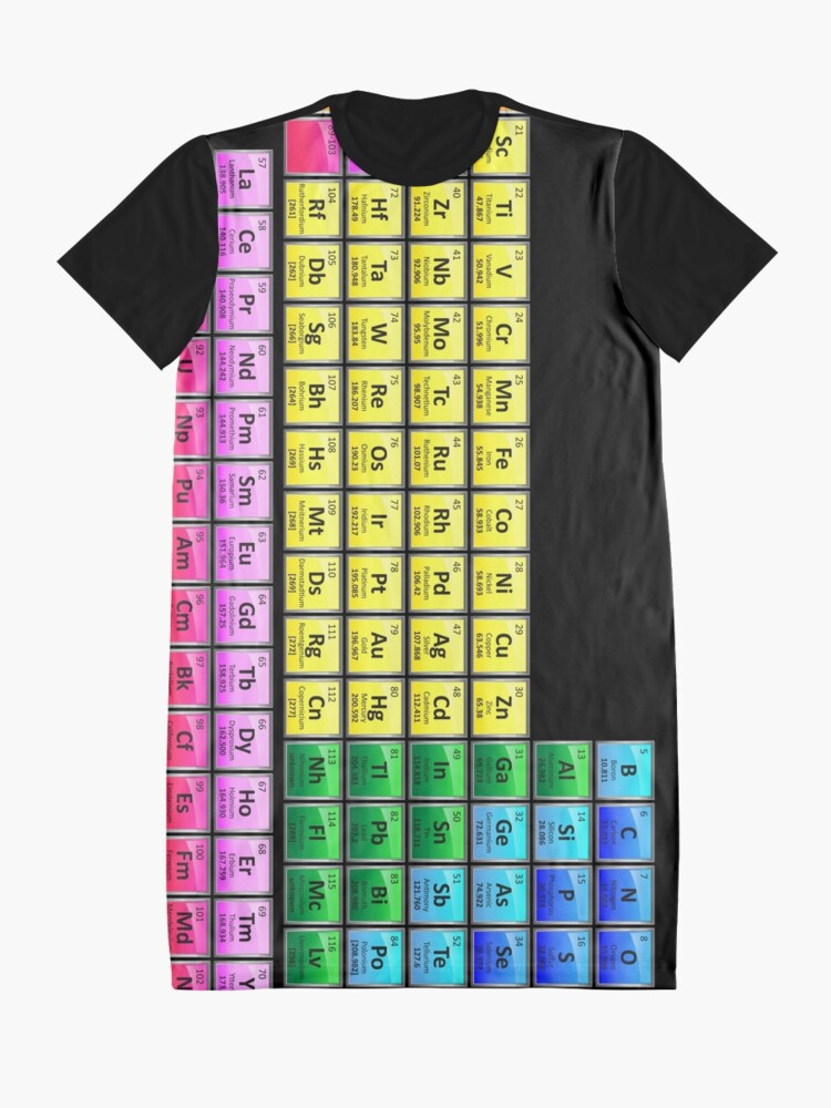 Alternate view of 118 Element Periodic Table Graphic T-Shirt Dress