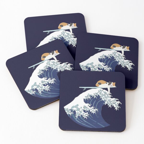 Item preview, Great Wave Cat | Art Design | Surf | Japanese Bobtail  designed and sold by Fluffy-Vectors.