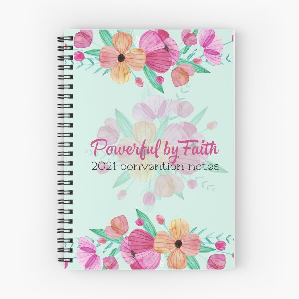 Item preview, JW Notebook, Powerful by Faith, JW Meeting, JW Assembly, 2021 Notebook, public talk notes designed and sold by Rachel Vass.
