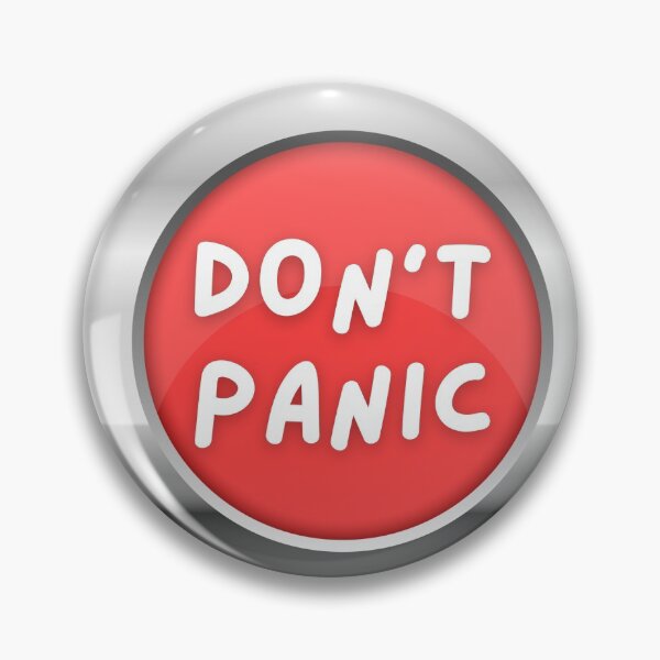 Item preview, Don't panic panic button designed and sold by stickers-custom.