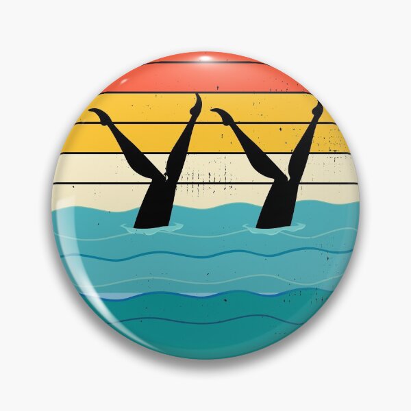 Item preview, Synchro Swim Swimmer Synchronized Swimming Vintage Retro Sunset designed and sold by CuteDesigns1.