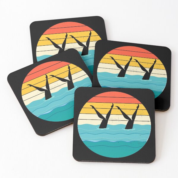 Item preview, Synchro Swim Swimmer Synchronized Swimming Vintage Retro Sunset designed and sold by CuteDesigns1.
