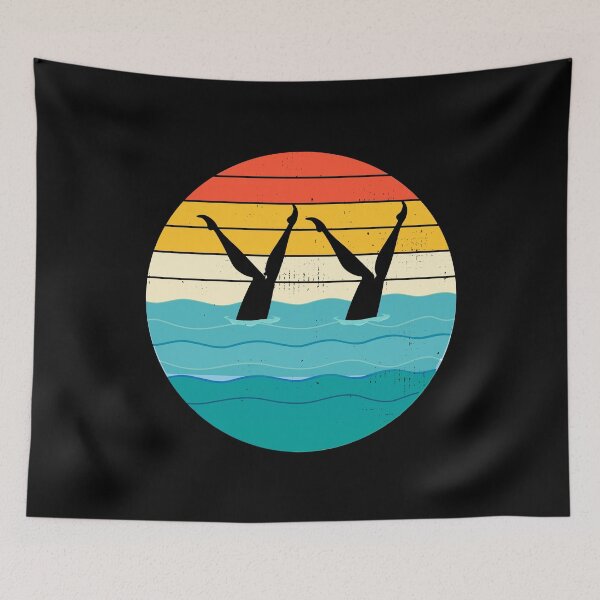Item preview, Synchro Swim Swimmer Synchronized Swimming Vintage Retro Sunset designed and sold by CuteDesigns1.