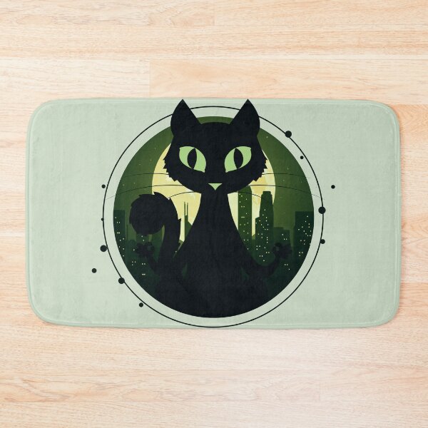 Item preview, Yoga Cat. Black cat on the night city vector art designed and sold by Gheofast.