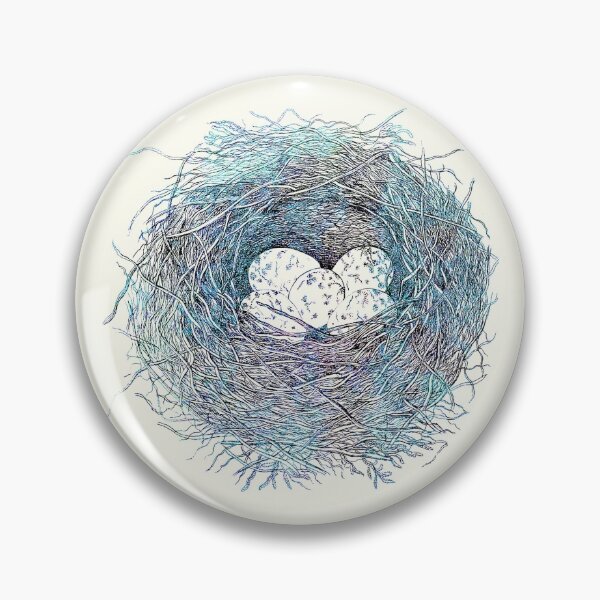 Item preview, Painted Bird Nest Eggs Blue Watercolor  designed and sold by Anna Lemos.
