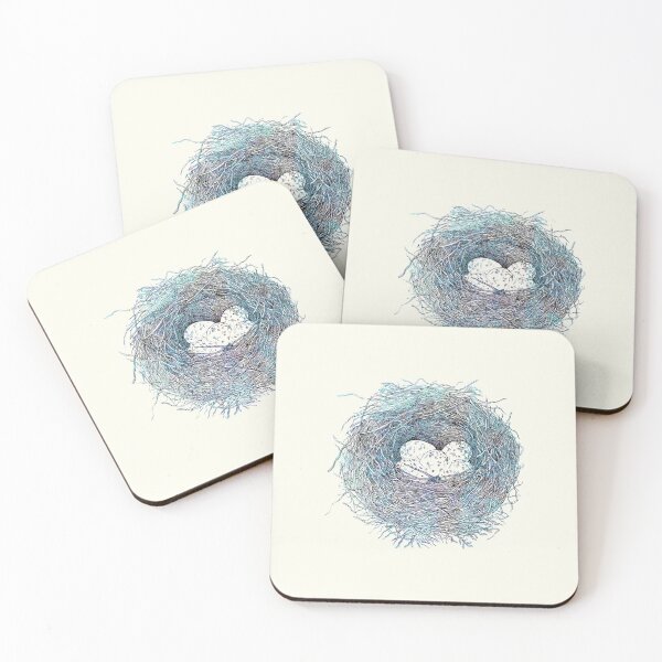 Item preview, Painted Bird Nest Eggs Blue Watercolor  designed and sold by Anna Lemos.
