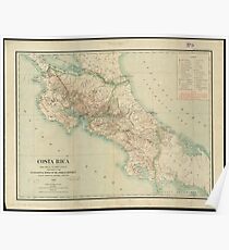 Vintage Map of Costa Rica (1903) Poster