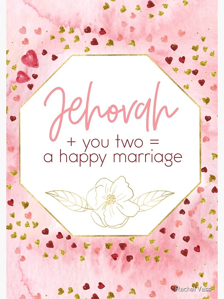 "JW Wedding card, Jehovah + you two = a happy marriage" Greeting Card