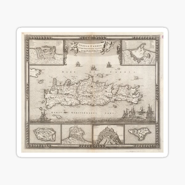 Item preview, Vintage Map of Crete Greece (1680) designed and sold by BravuraMedia.
