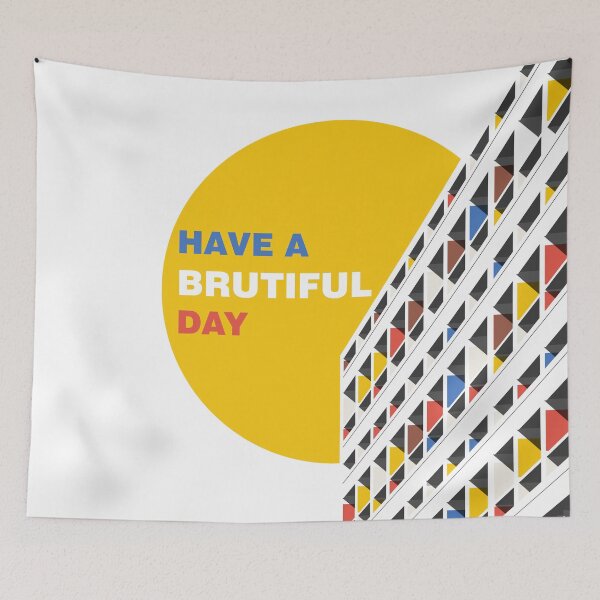 Item preview, Have  Brutiful Day, Unité d'Habitation, Marseille, Colour , Brutalist Print, France, Print, Artwork, Illustration, Brutalist Architecture, Architecture Print designed and sold by sketchingarchi.