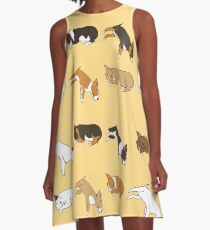 Vestido acampanado Lazy Bull Terrier - Amarillo