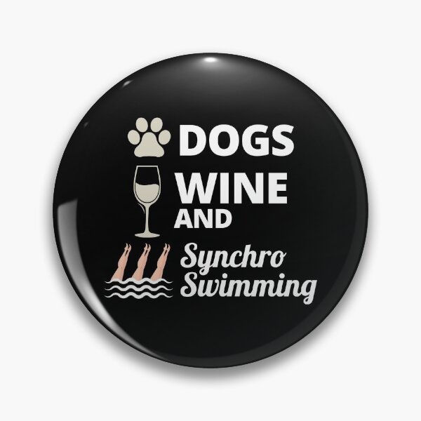 Item preview, Synchro Swim Synchronized Swimming Dogs Wine designed and sold by CuteDesigns1.