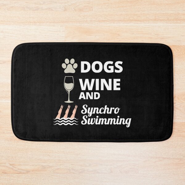 Item preview, Synchro Swim Synchronized Swimming Dogs Wine designed and sold by CuteDesigns1.