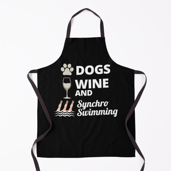 Item preview, Synchro Swim Synchronized Swimming Dogs Wine designed and sold by CuteDesigns1.
