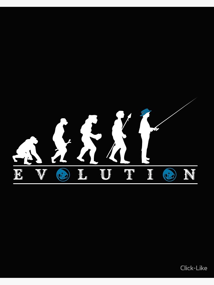 Funny Fishing Evolution - Blue hat Art Board Print for Sale by