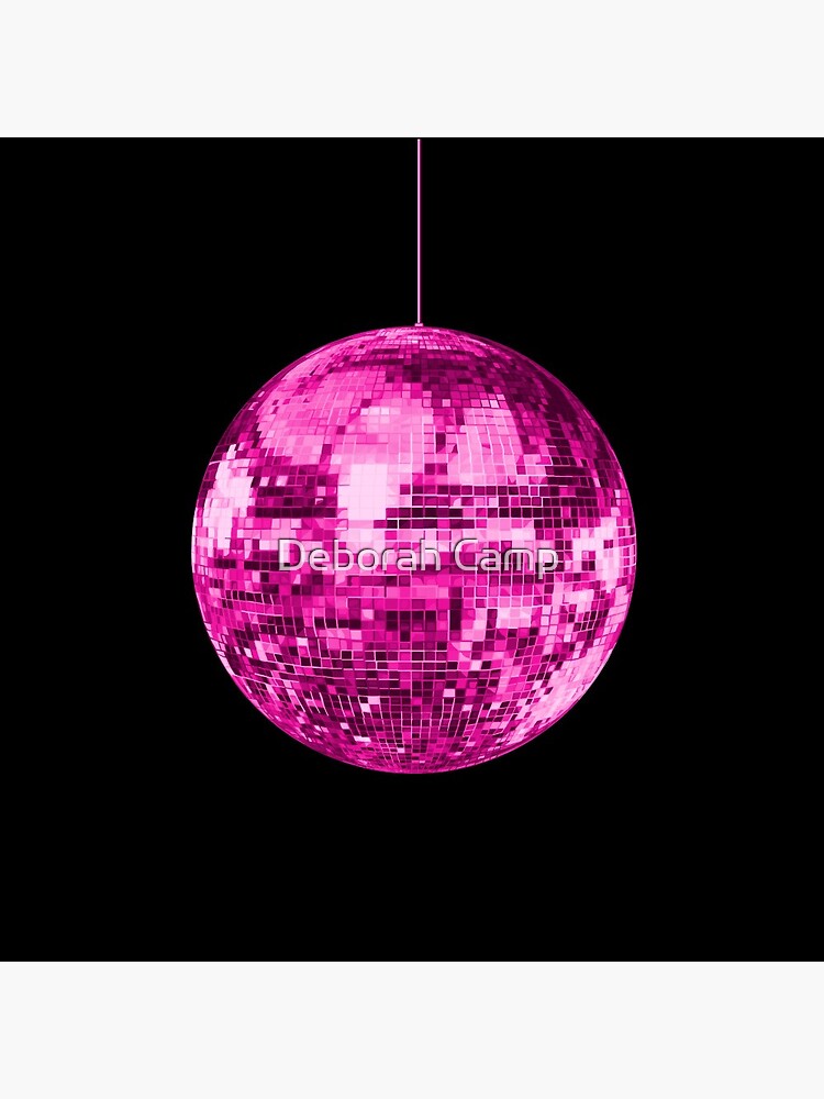 Pink Vintage Sparkling Disco Ball Sticker by Art by Deborah Camp