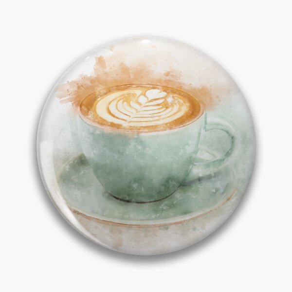 Item preview, Green Mug of Coffee Watercolour Portrait Print designed and sold by watercolourgirl.