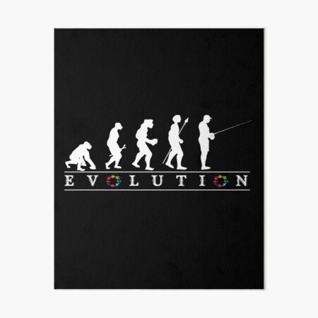 Funny Fishing Evolution - Colorful fish Art Board Print for Sale