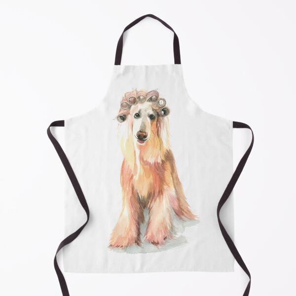 Item preview, Pink Watercolor Afghan hound with hair rollers designed and sold by CarolineJordaan.