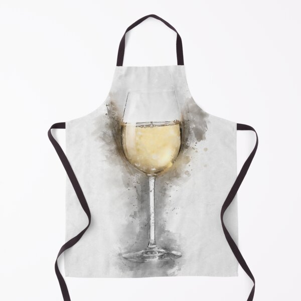 Item preview, Glass of White Wine Watercolour Portrait Print designed and sold by watercolourgirl.