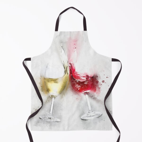 Item preview, Glass of Red and White Wine Toasting Watercolour Portrait Print designed and sold by watercolourgirl.
