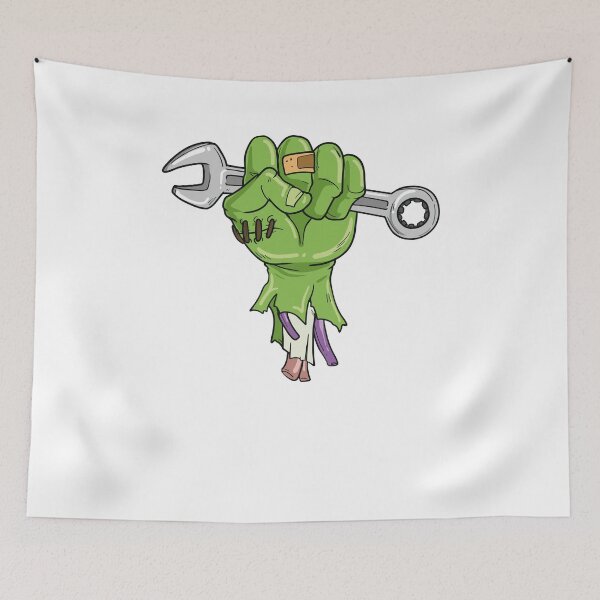 Item preview, Mechanic Tools Wrench Zombie Halloween designed and sold by shirtbubble.
