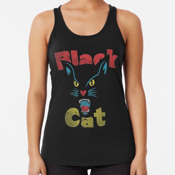 Black Cat Retro Racerback Tank Top