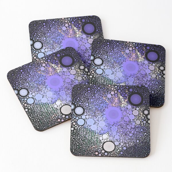 Item preview, blue circle mosaic tile designed and sold by ZubiyaArt.
