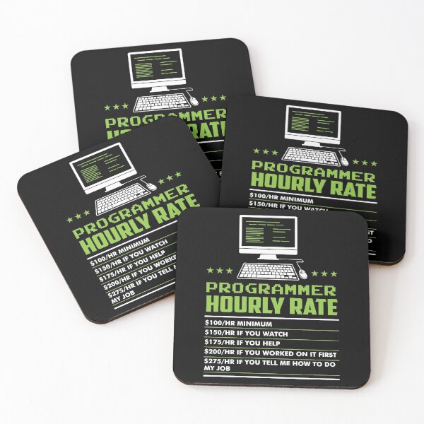 Item preview, Funny programmer hourly rate  designed and sold by shirtbubble.