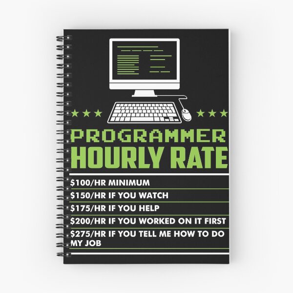 Item preview, Funny programmer hourly rate  designed and sold by shirtbubble.