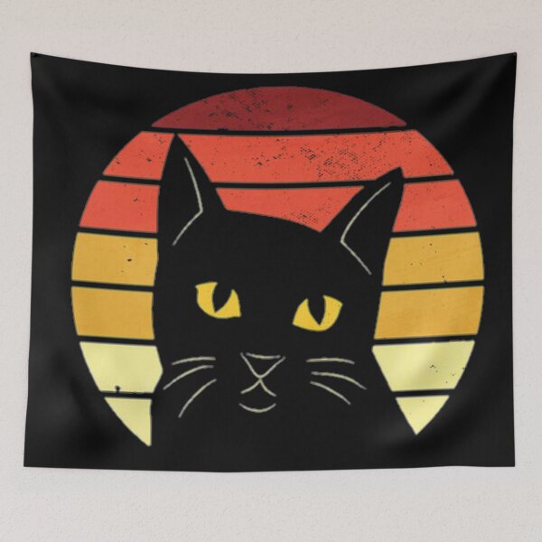 Item preview, Retro Black cat sunset designed and sold by Sovik Goswami.