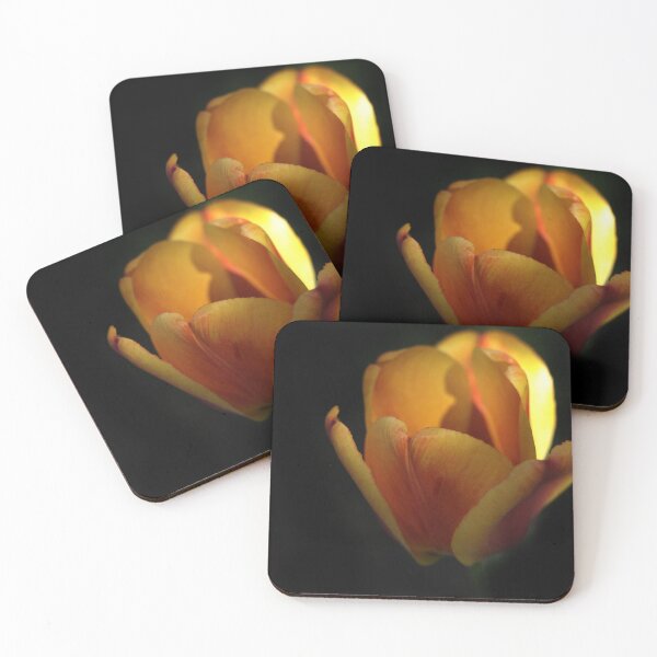 Item preview, Yellow tulips on black background designed and sold by olena2552.
