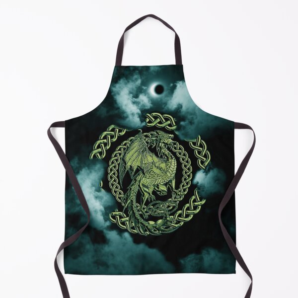 Item preview, Gold Celtic Dragon Cyan Moon Eclipse in the Clouds designed and sold by Kim Andrews.