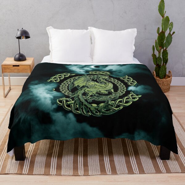 Item preview, Gold Celtic Dragon Cyan Moon Eclipse in the Clouds designed and sold by Kim Andrews.